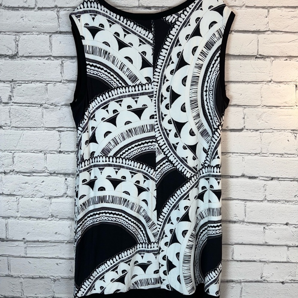 Trina Turk Zinnia Tank Dress Black & White Geometric Knee Length Size XXL NWT - Picture 9 of 10
